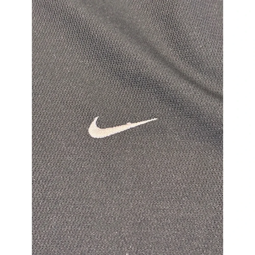 Nike Mens Long Sleeve Athletic Performance Shirt Black Embroidered Swoosh Large